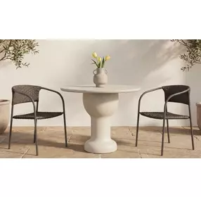 Zola Dark Brown Outdoor Dining Chair Set of 2