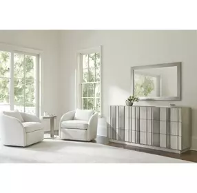 Tempo Larza and Satin Nickel Square Accent Table