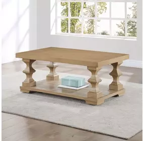 Dory Sand Rectangular Coffee Table with Casters