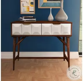 Ginny Burnished Walnut 2 Drawer Console Table