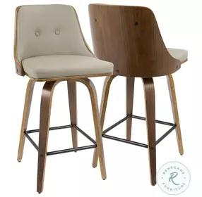 Gianna Light Grey Counter Height Stool Set Of 2