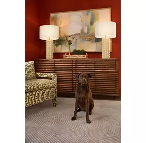 Giovanni Matte Walnut Soft Close 4 Door Buffet