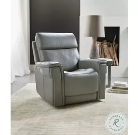 Lyra Sahara Dorian Gray Leather Zero Gravity Power Recliner With Power Headrest
