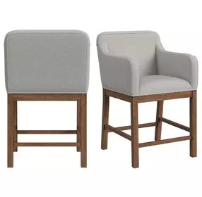 Thorin Light Gray Upholstered Counter Height Chair Set of 2