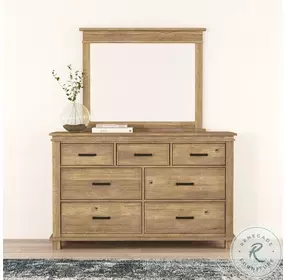 Glacier Point Golden Java 7 Drawer Dresser with Mirror