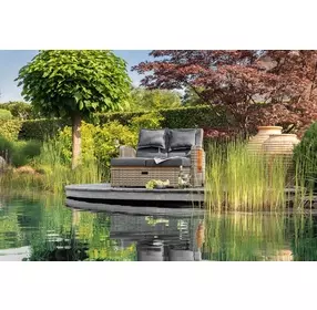 Bahia Tobago Brown and Dark Gray Outdoor Reclining Chaise Lounge