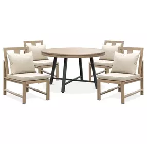 Bordeaux Natural and Beige Outdoor Side Chair Set of 2