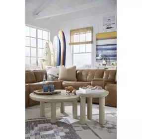 Sunset Cove Sanibel Brown Round Nesting Cocktail Table