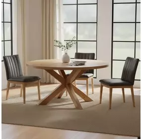 Demi Brown Leather Upholstered Dining Chair Set of 2