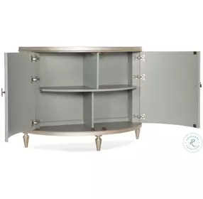 Marguerite Champagne Leaf Linen Two Door Demilune Chest