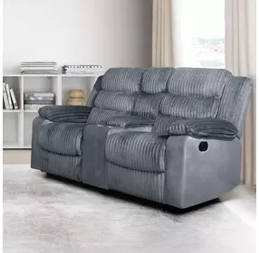 Willow Gray 75" Console Loveseat with Dual Recliner