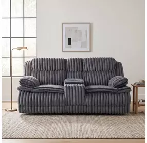 Goodland Dark Gray Double 85" Reclining Loveseat with Center Console