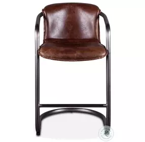 Chiavari Geisha Brown Leather Counter Height Stool Set Of 2