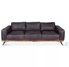 Chiavari Antique Ebony Leather Sofa