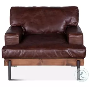 Chiavari Geisha Brown Leather Arm Chair