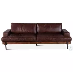 Chiavari Geisha Brown Leather Sofa