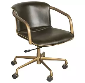 Chiavari Emerald Green Leather Upholstered Swivel Office Chair
