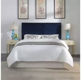 Regina Blue Upholstered Queen Headboard