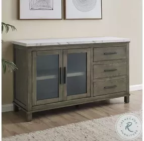 Grayson White Marble And Driftwood Server