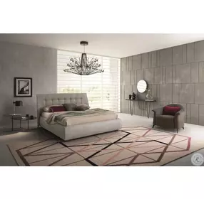 Guscio Grey Queen Upholstered Storage Platform Bed