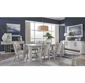 Lorelei Misty Cloud 86" Extendable Rectangular Dining Table