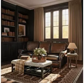 Montgomery Rich Brown Sedona Chateau Leather 83" Sofa