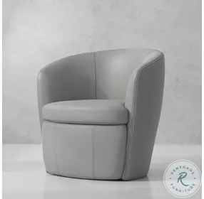 Sienna Steamboat Ice Italian Leather Swivel Club Chair