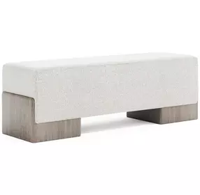 Monolith Ivory 56" Upholstered Bench