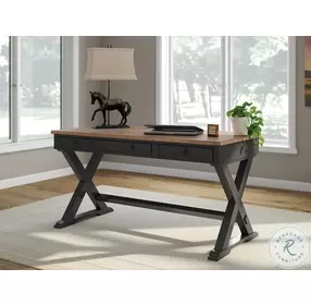 Wildenauer Brown And Black 60" Home Office Desk