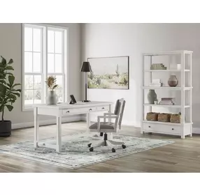 Robbinsdale Antique White 60" Home Office Desk with USB Charging