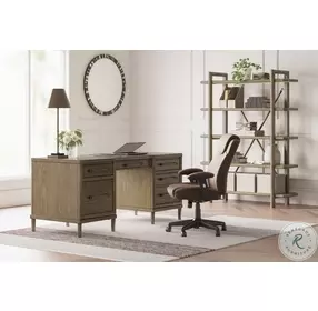 Roanhowe Brown Oak Home Office Desk