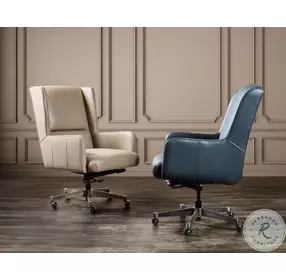 Primrose Salvo Beige Leather Swivel Tilt Executive Chair