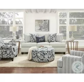 Awesome Oatmeal Farmhouse Indigo Accent Chair