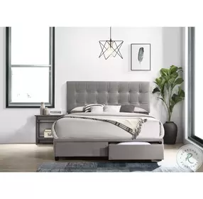 Pasadena Gray Queen Platform Storage Bed