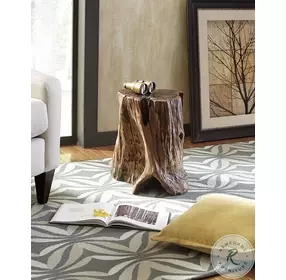 Hidden Treasures Brown Tree Trunk Accent Table
