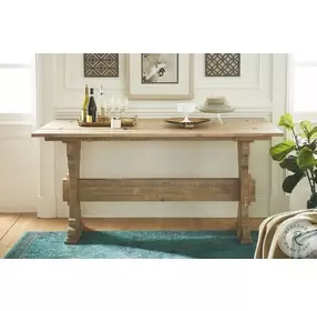 Hidden Treasures Brown Trestle Flip Top Table