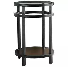 Mackintosh Black Round Glass Top Accent Spot Table