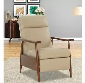 Hampton Shoreham Cream Leather Push Thru The Arms Recliner