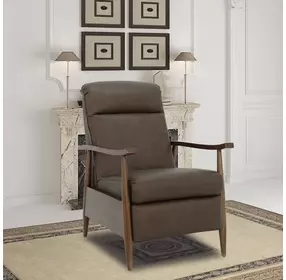 Hampton Oasis Walnut Leather Push Thru The Arms Recliner