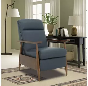 Hampton Santa Fe Ocean Leather Push Thru The Arms Recliner