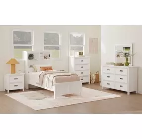 Brooklyn White Twin Bookcase Storage Bed