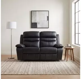 Hancock Black Double 64" Reclining Loveseat