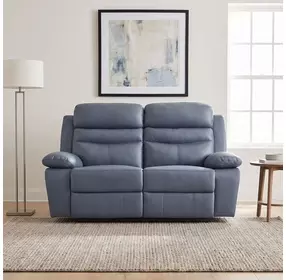 Hancock Blue Double 64" Power Reclining Loveseat