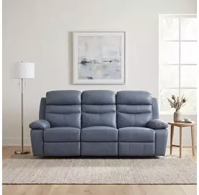 Hancock Blue Double 87" Power Reclining Sofa
