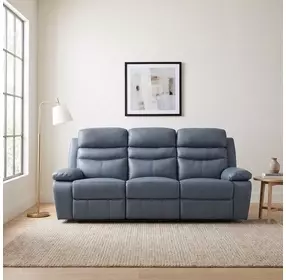 Hancock Blue Double 87" Reclining Sofa