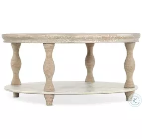 Bahari Whitewashed Oak Round Occasional Table Set