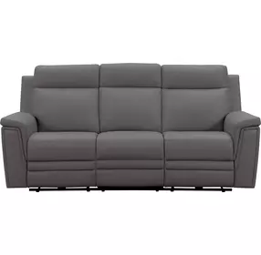 Harper Berlin Cement Leather Power Reclining Living Room Set with Power Lumbar and USB Charging