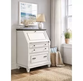 Hartford White Drop-Lid Secretary Desk