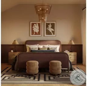 Hatia Sienna Red Basketweave Queen Panel Bed