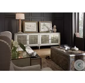 Melange White Four Door Credenza